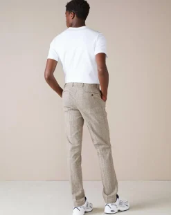 Pantalon chino slim Porths à carreaux beige