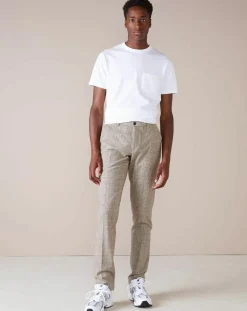 Pantalon chino slim Porths à carreaux beige