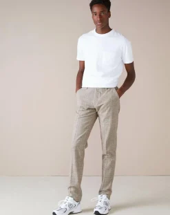 Pantalon chino slim Porths à carreaux beige