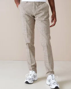 Pantalon chino slim Porths à carreaux beige