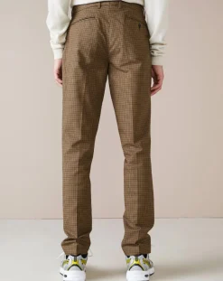 Pantalon chino slim Porths à carreaux marron