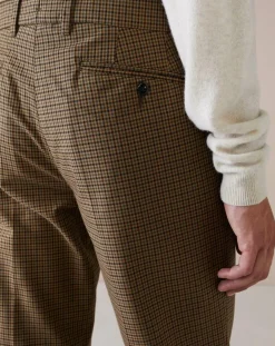 Pantalon chino slim Porths à carreaux marron