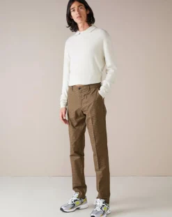 Pantalon chino slim Porths à carreaux marron
