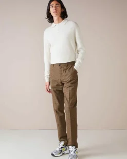 Pantalon chino slim Porths à carreaux marron