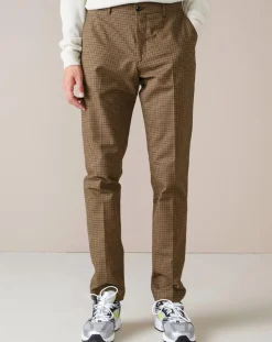 Pantalon chino slim Porths à carreaux marron