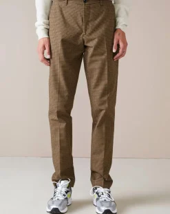 Pantalon chino slim Porths à carreaux marron