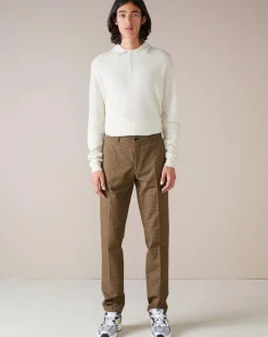 Pantalon chino slim Porths à carreaux marron