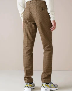 Pantalon chino slim Porths à carreaux marron