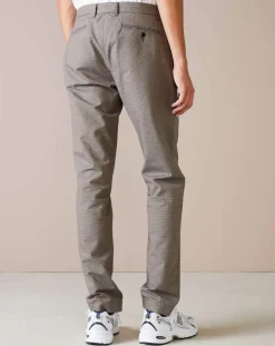 Pantalon chino slim Porths micro carreaux taupe