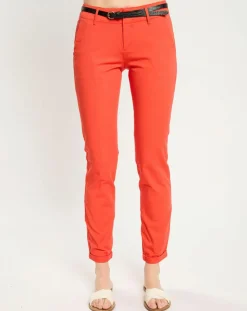 Pantalon Chino slim rouge