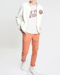 Pantalon Chino Super Slim Fit en Coton Bio mélangé Stretch brique