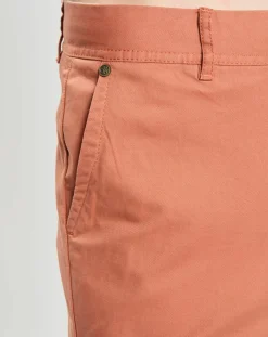 Pantalon Chino Super Slim Fit en Coton Bio mélangé Stretch brique