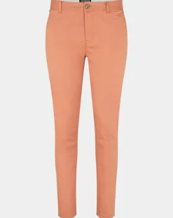 Pantalon Chino Super Slim Fit en Coton Bio mélangé Stretch brique