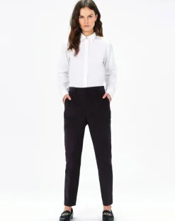 Pantalon cigarette Psidika gris foncé