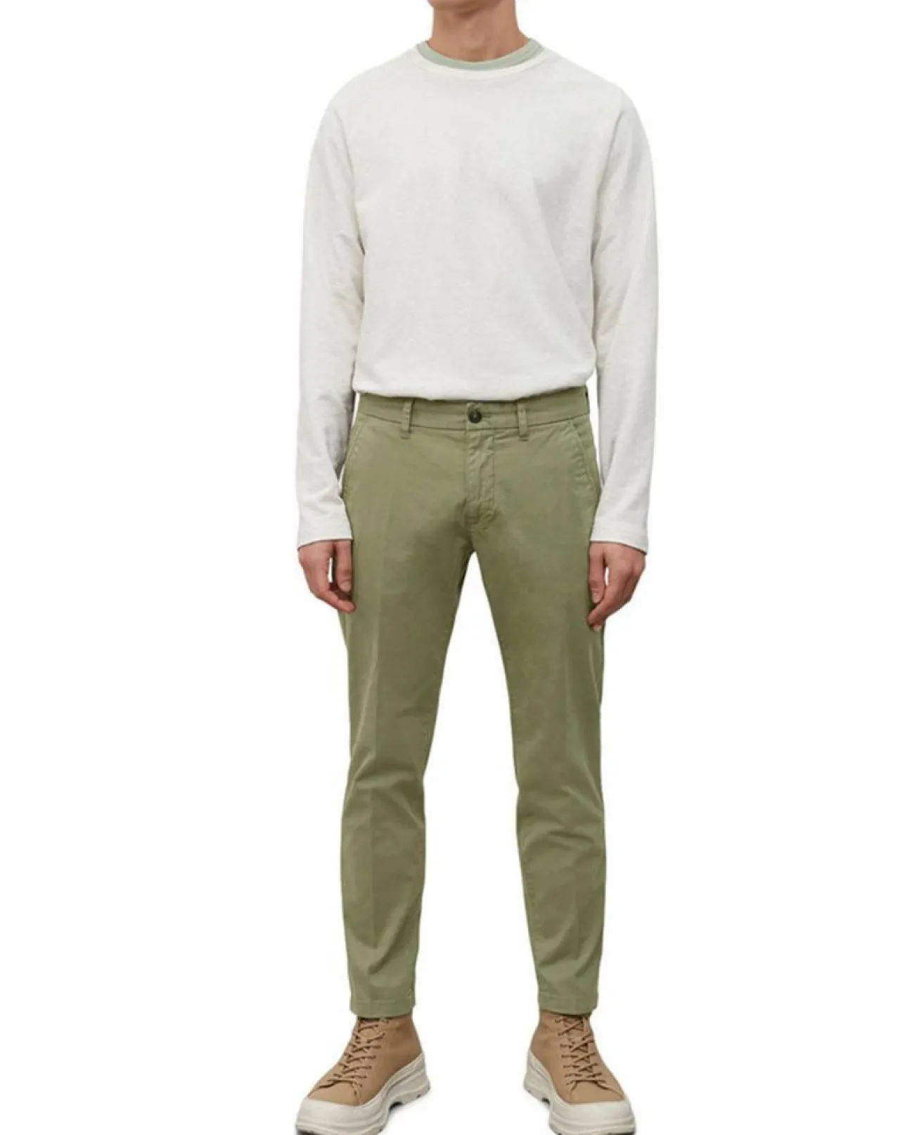 Pantalon Coton Bio Stig Tappered Leger kaki clair