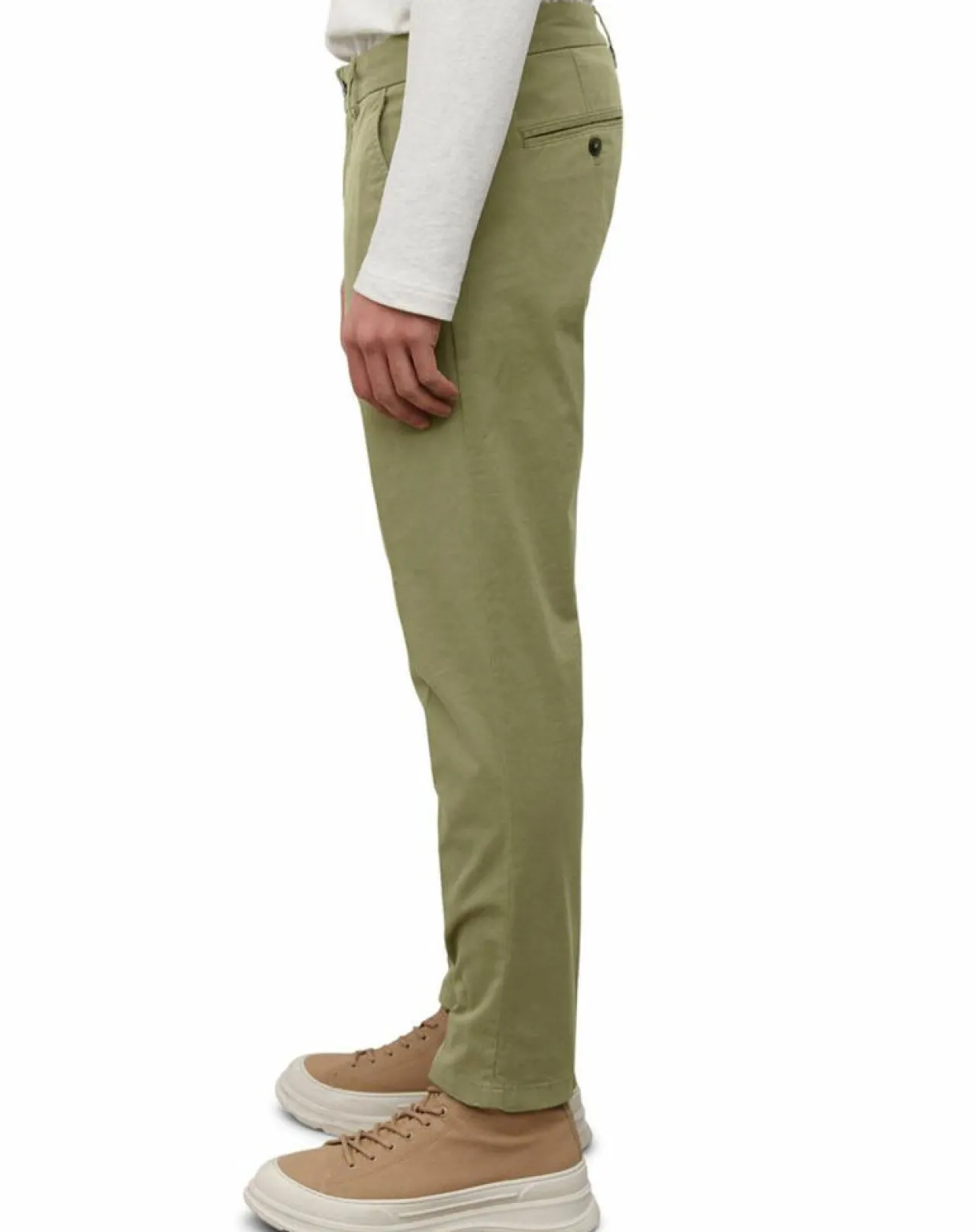 Pantalon Coton Bio Stig Tappered Leger kaki clair