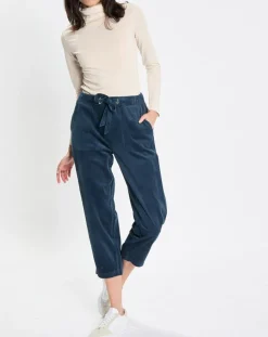 Pantalon de Jogging en Velours de côtelé bleu marine