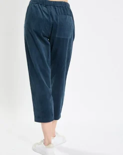 Pantalon de Jogging en Velours de côtelé bleu marine
