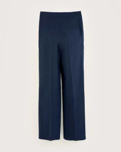 Pantalon de tailleur 100% Laine Tom naval