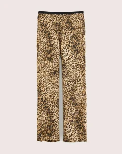 Pantalon droit Voel léopard marron