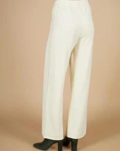 Pantalon en Coton & Cachemire Salomé blanc cassé
