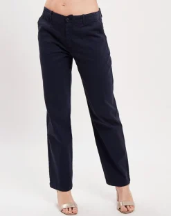 Pantalon en Coton & Lin Cora marine