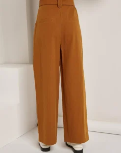 Pantalon en Coton & Lin Jeanne brique