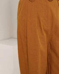 Pantalon en Coton & Lin Jeanne brique