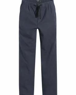 Pantalon en Coton Bio Pull On Tapered imprimé bleu marine