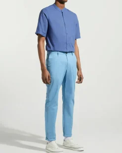 Pantalon en Coton Bio Pulight chino light bleu moyen