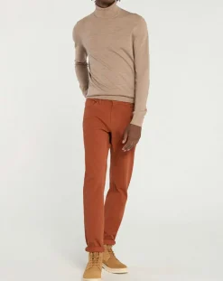 Pantalon en Coton stretch Kuflex marron clair