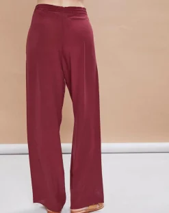 Pantalon en Crêpe de Soie Tiago noir tomate