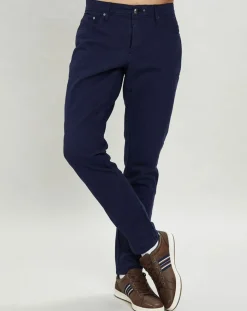 Pantalon en denim uni bleu