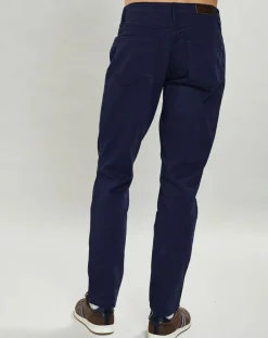 Pantalon en denim uni bleu
