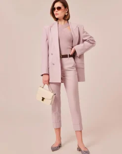 Pantalon en Laine froide mélangée parme