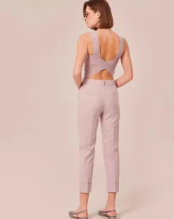 Pantalon en Laine froide mélangée parme