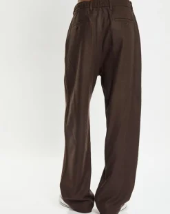 Pantalon en Laine mélangée Mossbo Manteco marron foncé