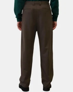 Pantalon en Laine mélangée Mossbo Manteco marron foncé