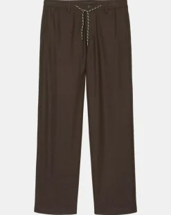 Pantalon en Laine mélangée Mossbo Manteco marron foncé