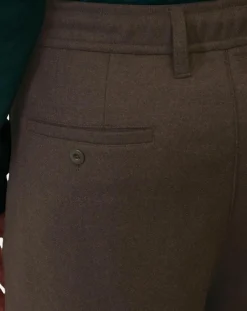 Pantalon en Laine mélangée Mossbo Manteco marron foncé