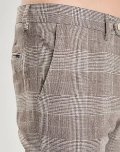 Pantalon en Laine mélangée imprimé Prince de Galles beige