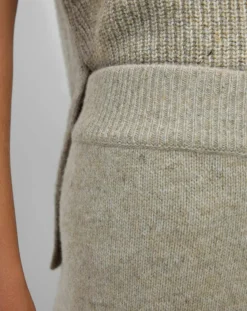 Pantalon en Laine vierge mélangée beige moyen