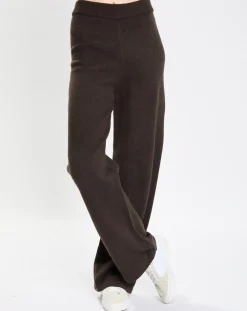 Pantalon en Laine vierge mélangée marron foncé