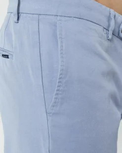 Pantalon en Lin mélangé Chino Slim Fit bleu clair
