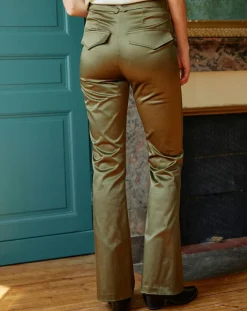 Pantalon en Satin Moon bronze