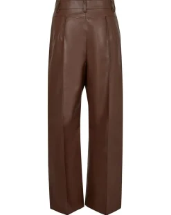Pantalon en simili Mamie marron