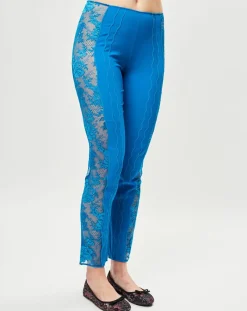 Pantalon en Soie mélangée Desert Rose bleu canard