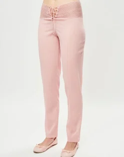 Pantalon en Soie mélangée Garnet rose