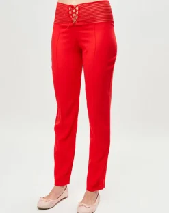 Pantalon en Soie mélangée Garnet rouge