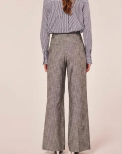 Pantalon en tissu flammé gris